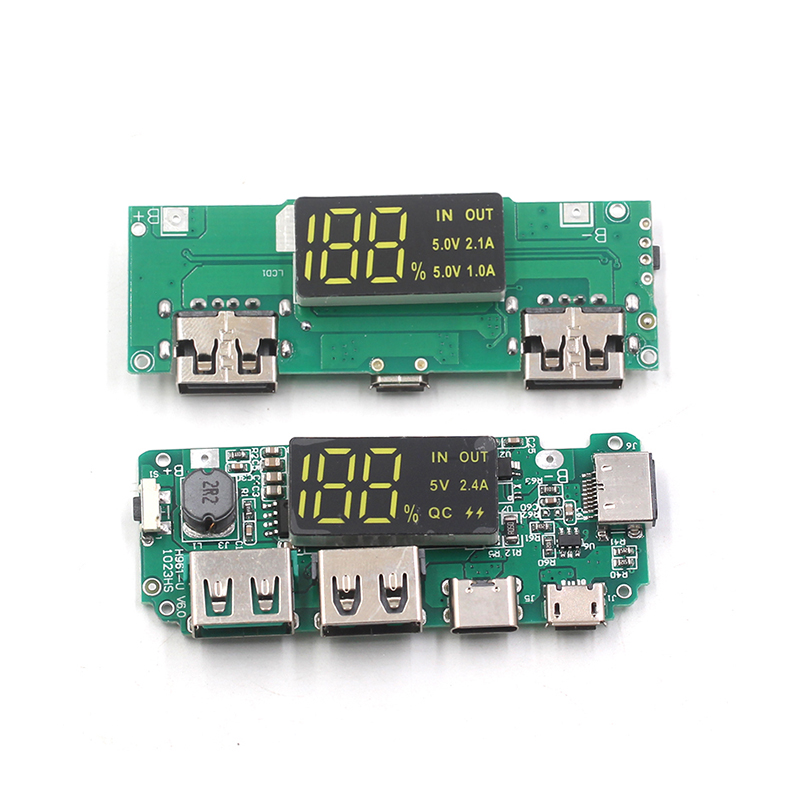 18650锂电池数显充电模块5V2.4A 2A 1A 双USB输出 带显示升压模块 TEJIATE/特加特