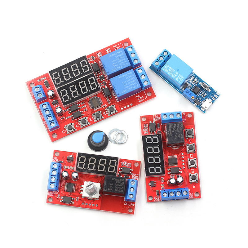 延时时间继电器模块5V/12V/24V数码显示脉冲延时循环定时断电触发 TEJIATE/特加特