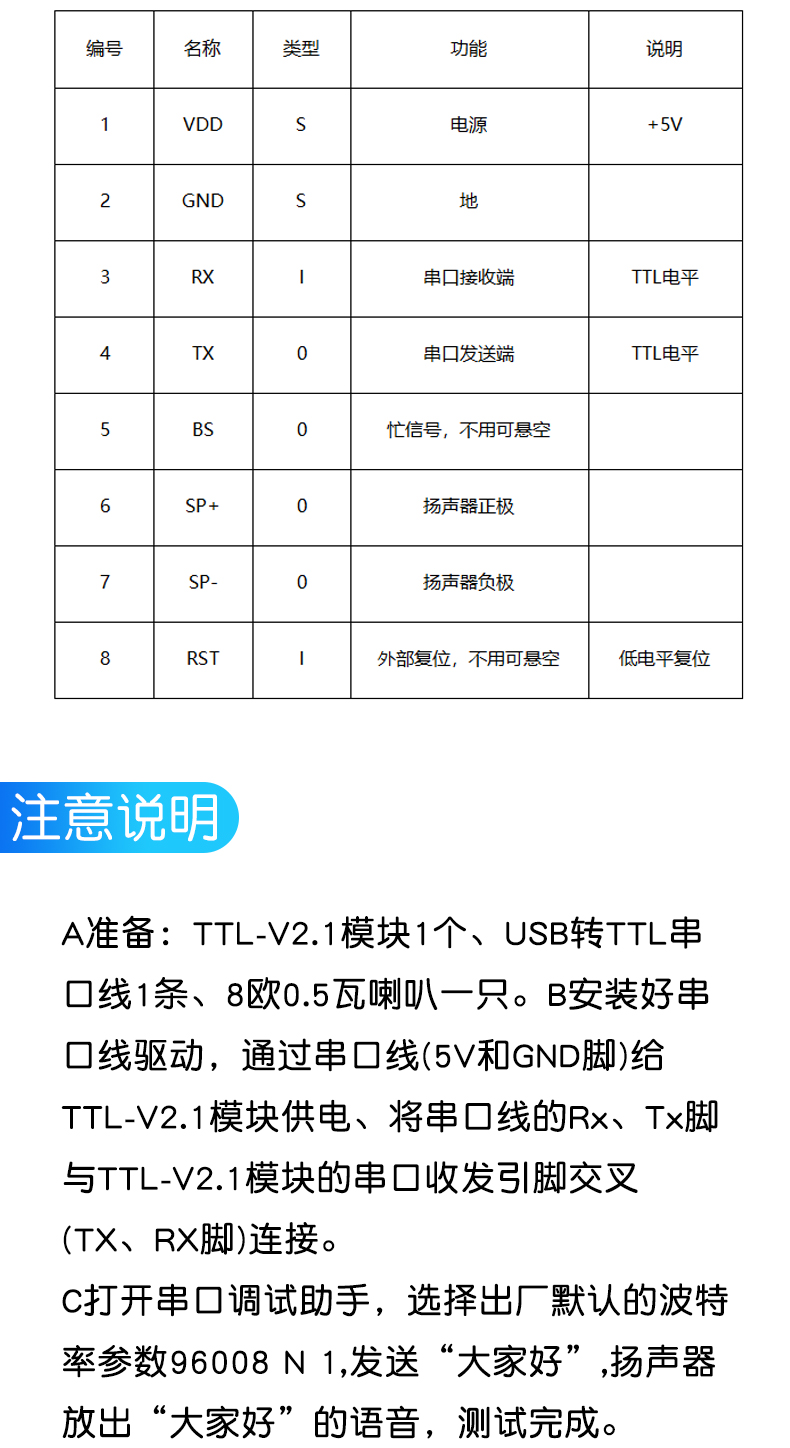 中文TTS文字转语音合成模块合成成品带喇叭 替代SYN6288和XFS5152