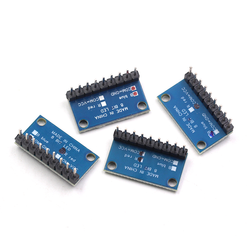3.3V/5V 8位蓝色/红色 共阳极/共阴极 LED指示灯模块 diy LED灯条 TEJIATE/特加特
