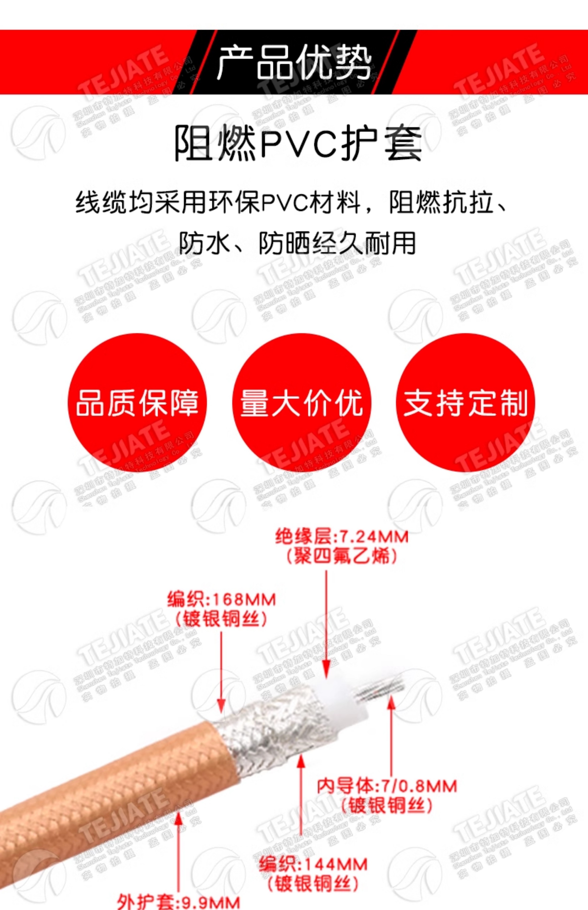 L29/DIN-JJ射频大功率电缆L29公转公连接线 RG393电缆DIN公头7/16