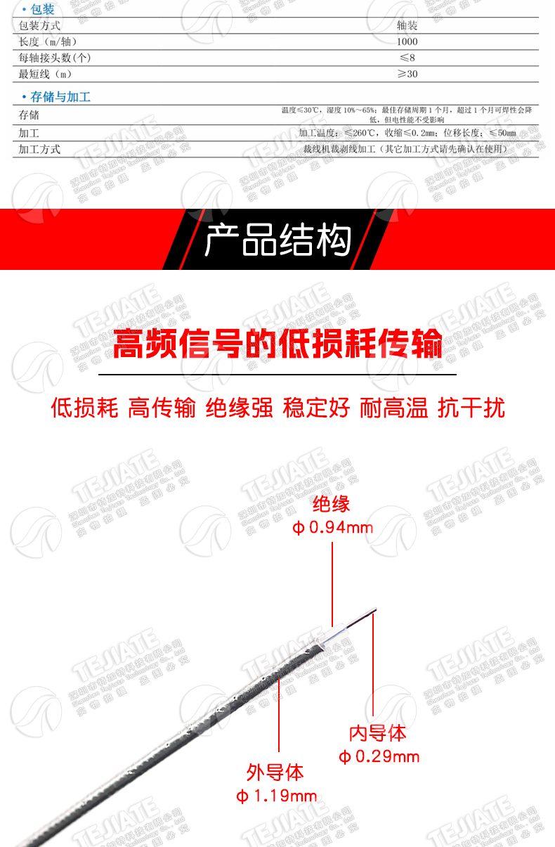 047半柔线 SFX-50-1半柔高频线缆 RG047射频同轴屏蔽线 1.2MM外径