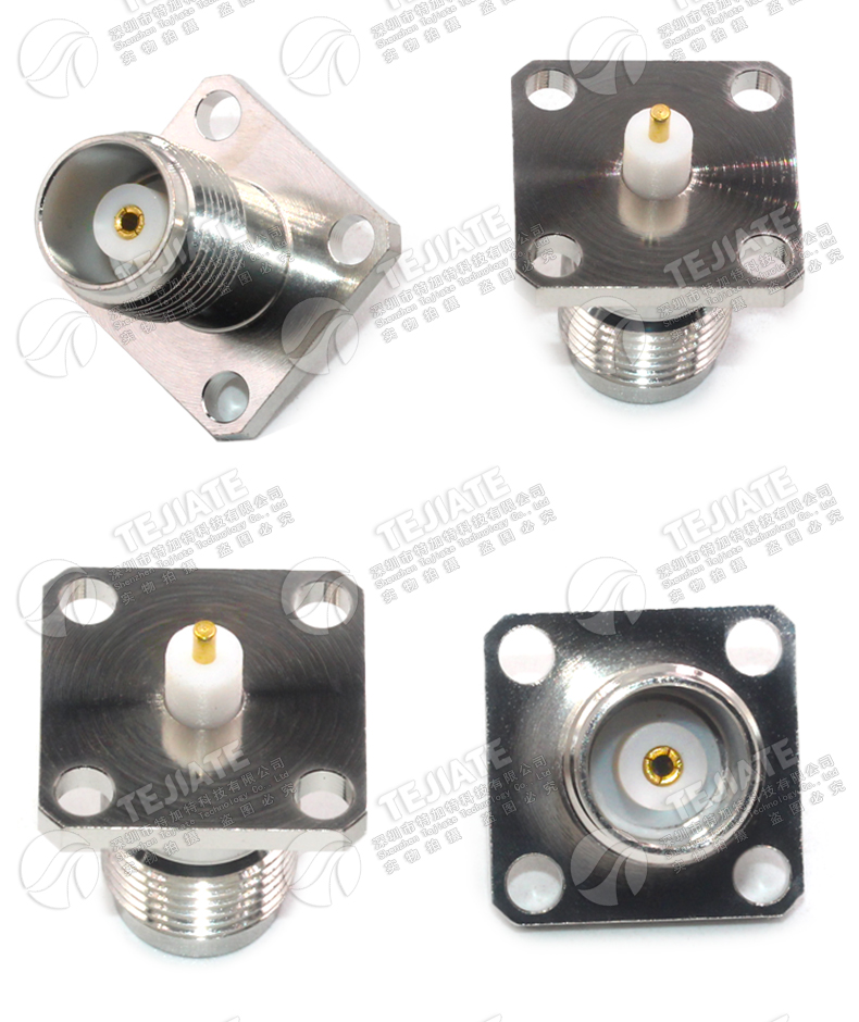TNC-KFD4 TNC-50KY母头带四孔法兰固定TNC-KFD GPS射频连接器母座