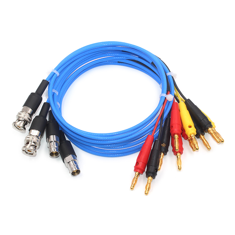 TRB转4MM香蕉插头信号线 TRB/香蕉头 三同轴BNC接数字源表测试线 