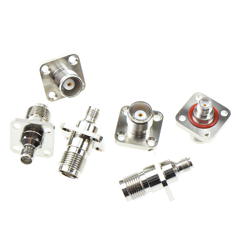 TNC/SMA-KKF SMA母转TNC母带防水 SMA/TNC-KKY法兰固式机箱连接器 