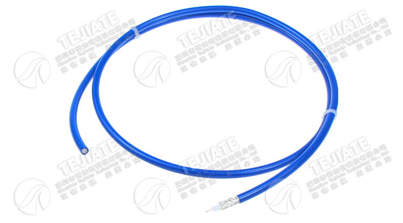 RG142双屏蔽镀银纯铜耐高温射频电缆 RG142-PUR蓝色同轴线SFF50-3