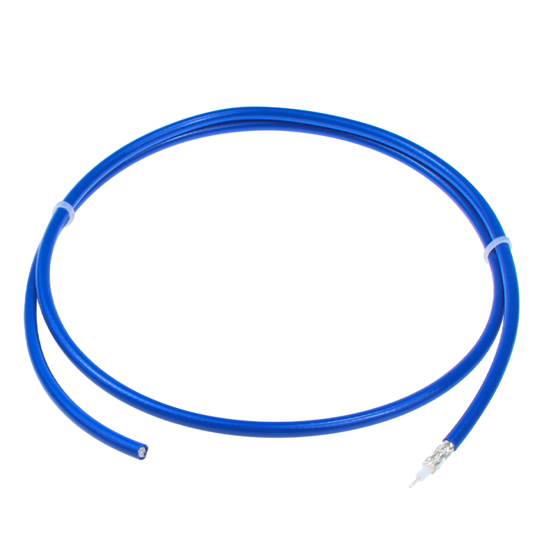 RG142双屏蔽镀银纯铜耐高温射频电缆 RG142-PUR蓝色同轴线SFF50-3 